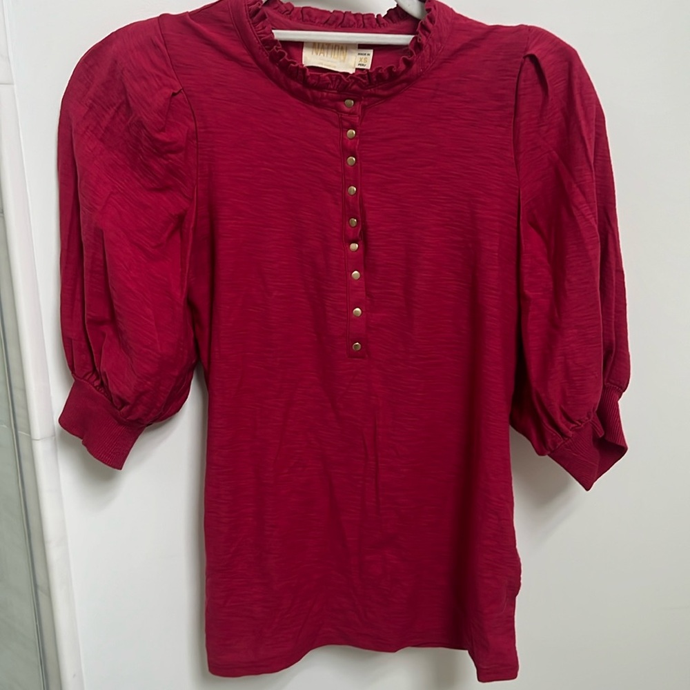Nation Short Sleeve Henley Top Tee Shirt